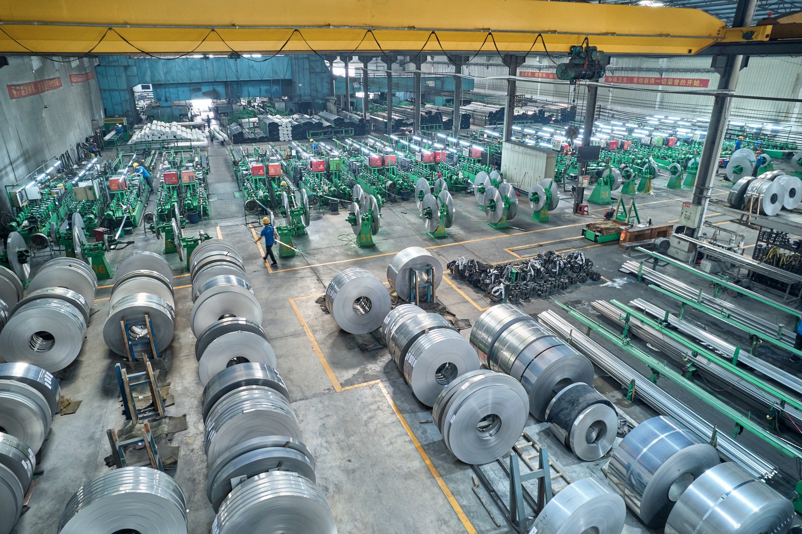 Stainless-steel coil processing area